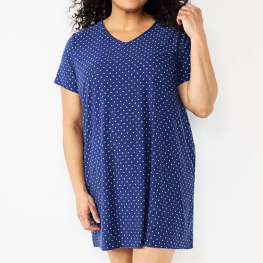 V neck sleep shirt